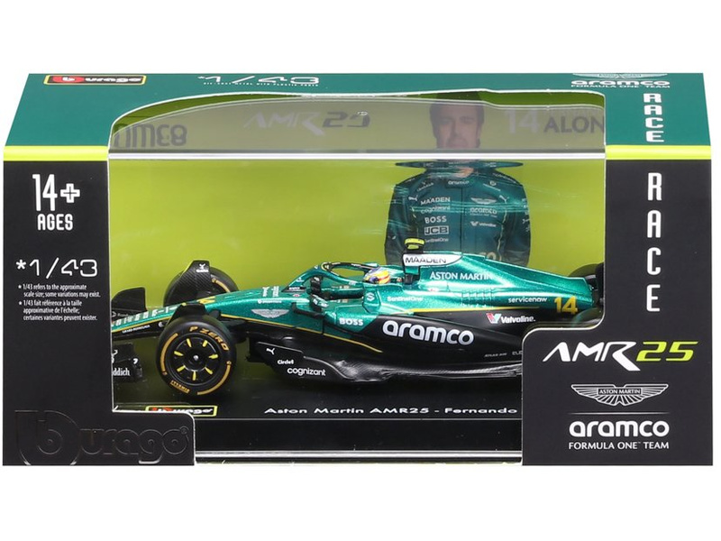 Bburago Aston Martin AMR25 (2025) 1:43 #14 Alonso (hardcase)