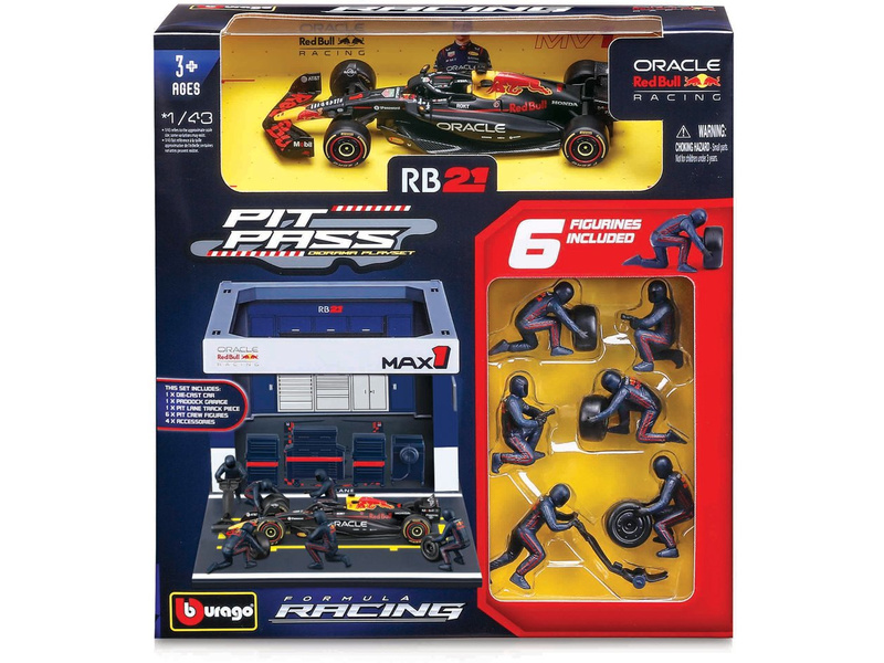 Bburago Oracle Red Bull Racing RB21 (2025) 1:43 #1 Verstappen (Pit Pass Set)