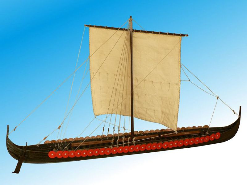 Dušek Vikingská prodloužená loď 1060 1:35 kit