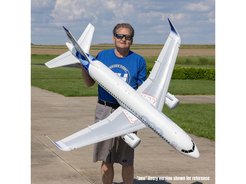 E-flite Airbus A320neo 1.5m EDF AS3X+ SAFE Select BNF Basic bílý