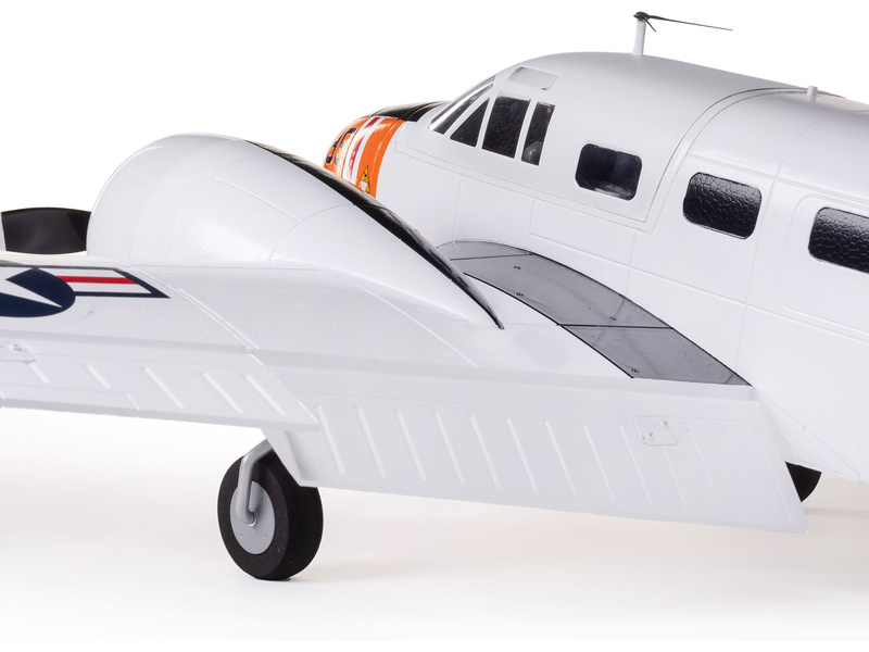E-flite Beechcraft D18/RC-45J 1.5m BNF Basic AS3X+ SAFE Select,