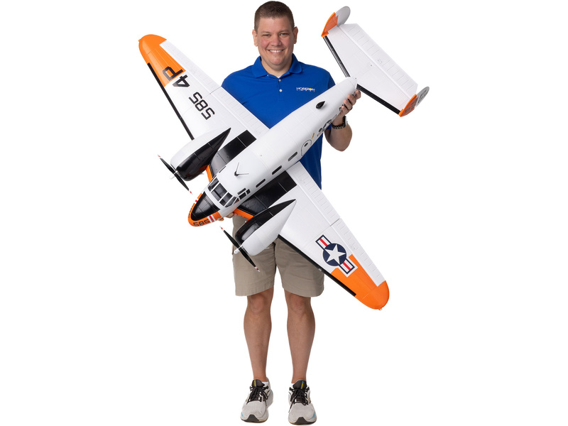 E-flite Beechcraft D18/RC-45J 1.5m BNF Basic AS3X+ SAFE Select,