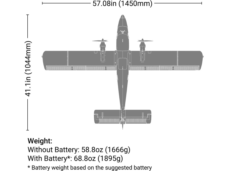 E-flite DHC-6 Twin Otter 1.4m AS3X+ SAFE Select BNF Basic