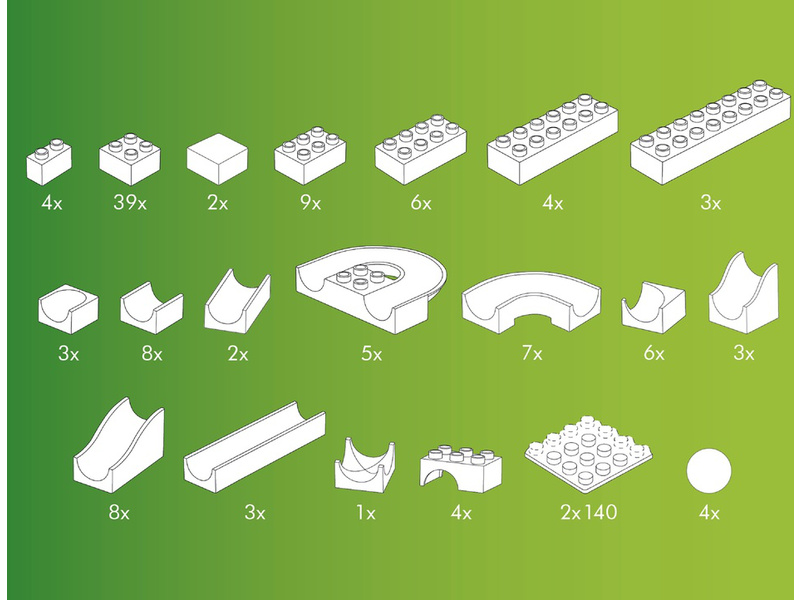 HUBELINO Kuličková dráha - set s kostkami Basic 123ks