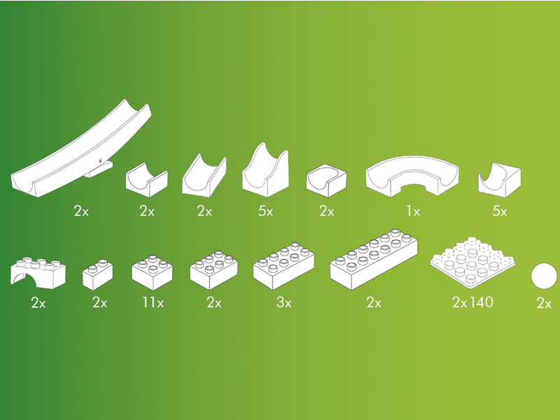 HUBELINO Kuličková dráha - rozšíření s kolébkou 45 dílků