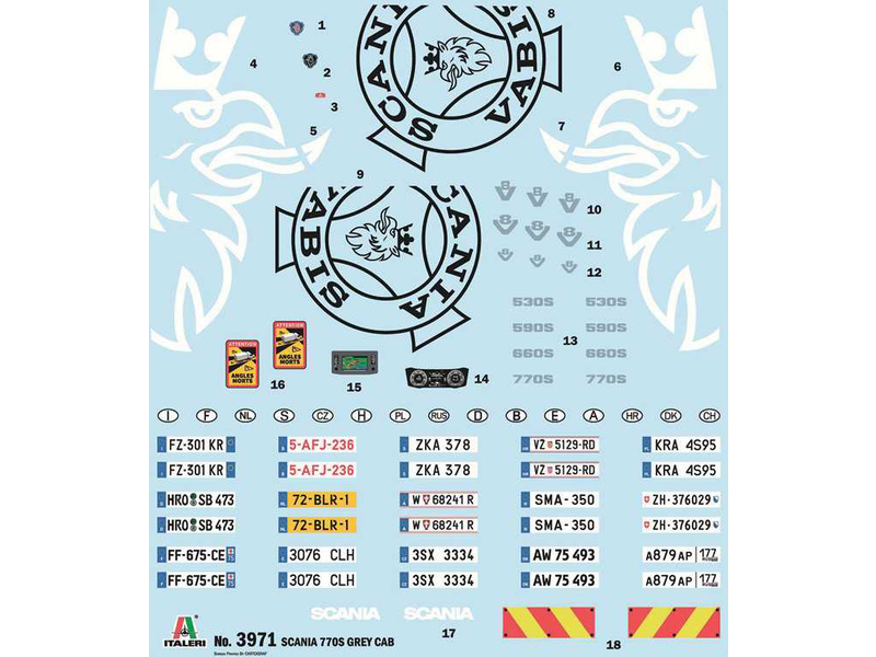 Italeri Scania S770 4x2 Normal Roof Grey Cab (1:24)