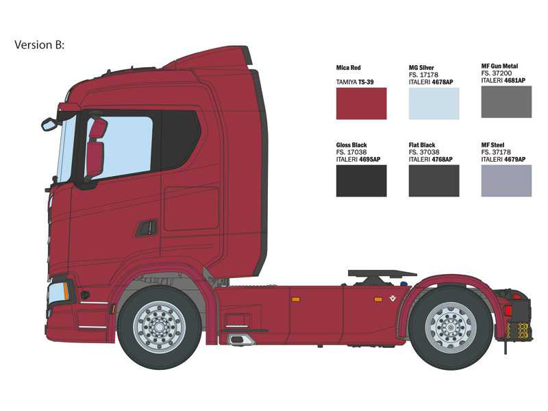 Italeri Scania S770 4x2 Normal Roof Grey Cab (1:24)