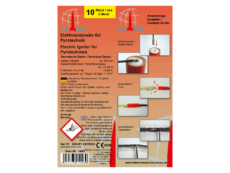 Klima elektrický palník extra dlouhý (10ks)