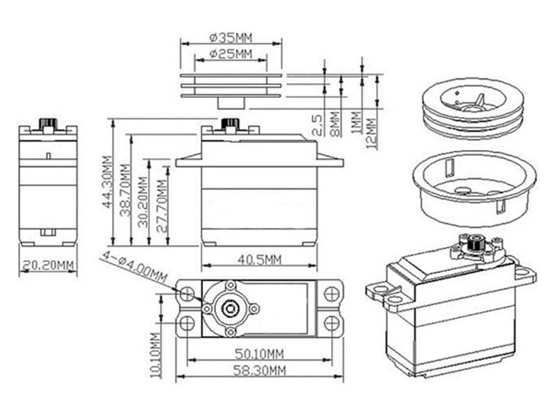 Krick servo plachet Windforce 1406MG digital 14,2kg.cm 0,1s/60°