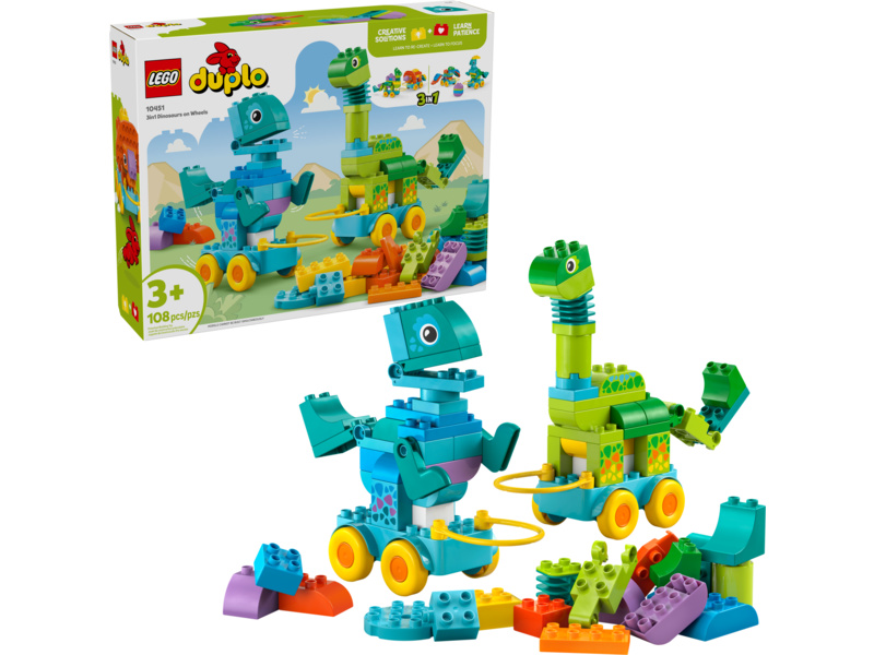 LEGO DUPLO - 3 v 1: Dinosauři na kolečkách