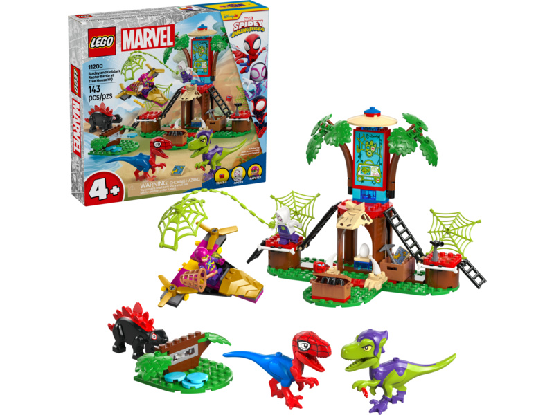 LEGO Marvel - Spidey a jeho úžasní přátelé - Spidey, Gobby a raptoří bitva na základně na stromě