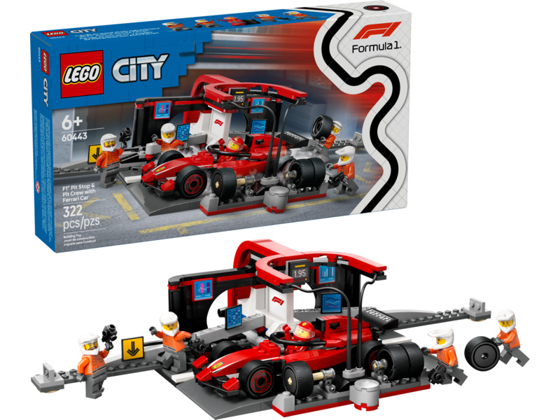LEGO City - Zastávka v boxech F1 a personál s vozem Ferrari