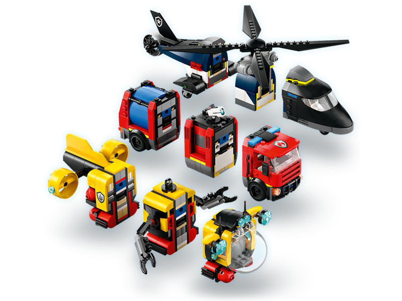 LEGO City - Remix: Helikoptéra, hasičský vůz a ponorka