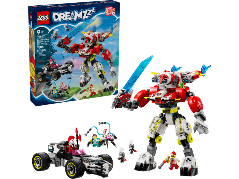LEGO DREAMZzz - Cooperův tygří robot a Zerův hot rod
