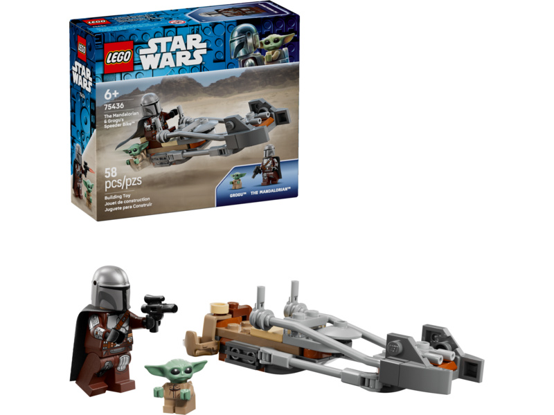 LEGO Star Wars - Mandalorian a Grogu a spídrová motorka