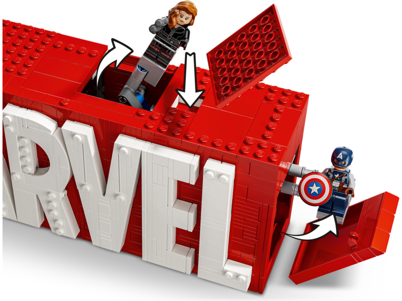 LEGO Marvel - Logo MARVEL a minifigurky