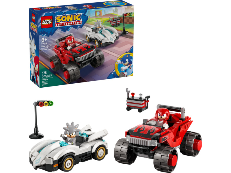 LEGO Sonic the Hedgehog - Silver a jeho auto vs. Knuckles a jeho monster truck
