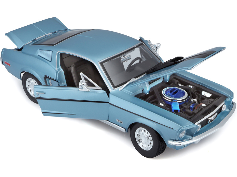 Maisto Ford Mustang GT Cobra Jet FB 1968 1:18 modrá metalíza