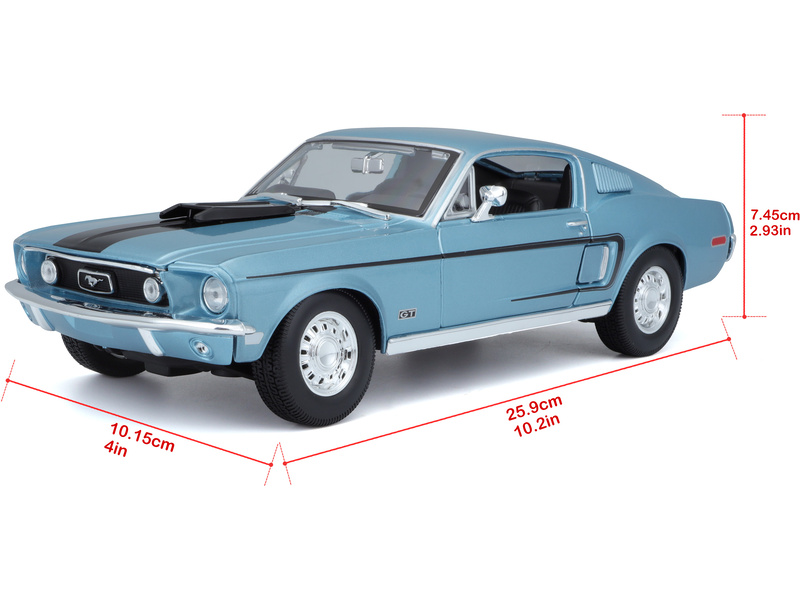 Maisto Ford Mustang GT Cobra Jet FB 1968 1:18 modrá metalíza