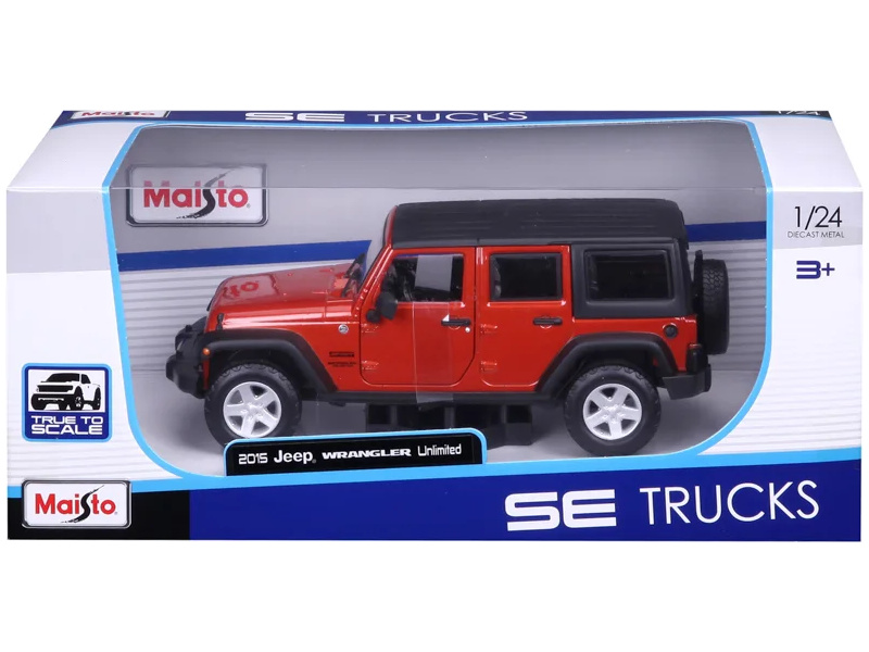Maisto Jeep Wrangler Unlimited 1:24 2015 oranžová