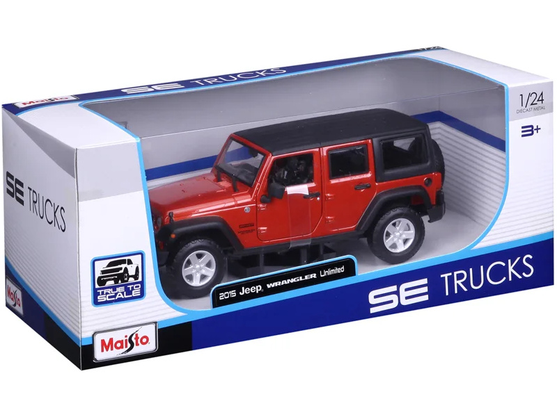 Maisto Jeep Wrangler Unlimited 1:24 2015 oranžová
