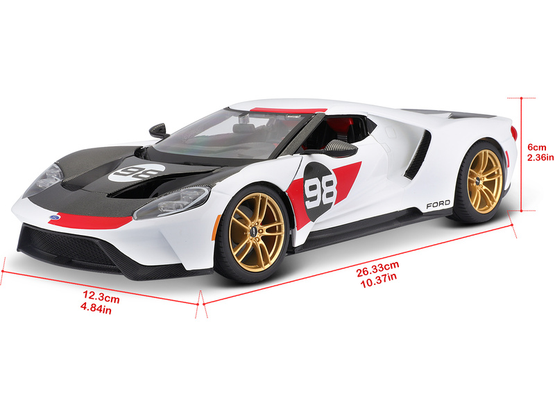 Maisto Ford GT Heritage 2021 1:18 bílá
