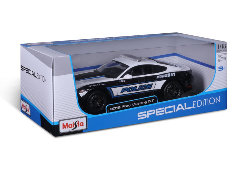 Maisto Ford Mustang GT 2015 1:18 černo-bílá