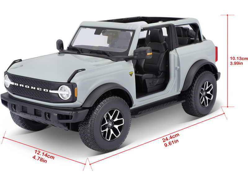 Maisto Ford Bronco Badlands 2021 1:18 kaktusově šedá