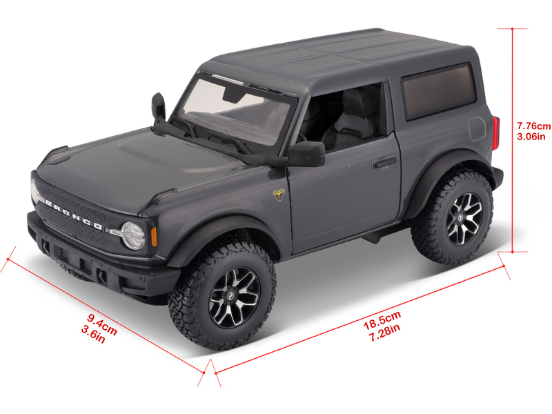 Maisto Ford Bronco 2021 1:24 tmavě šedá metalíza