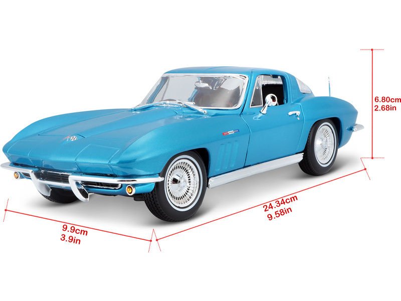 Maisto Chevrolet Corvette 1965 1:18 světle modrá metalíza