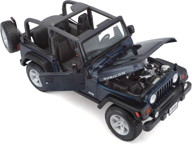Maisto Jeep Wrangler Rubicon 1:18 modrá metalíza