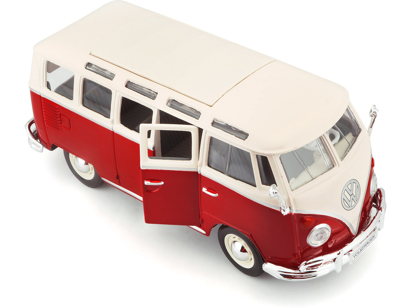 Maisto Volkswagen Van Samba 1:25 bílo/červená