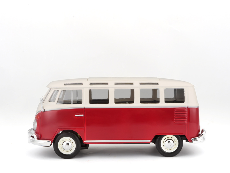 Maisto Volkswagen Van Samba 1:25 bílo/červená