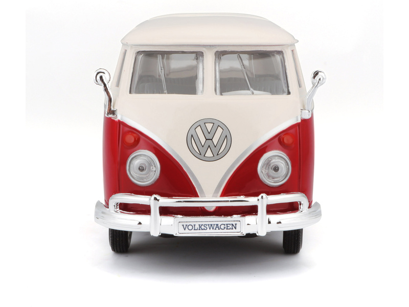 Maisto Volkswagen Van Samba 1:25 bílo/červená