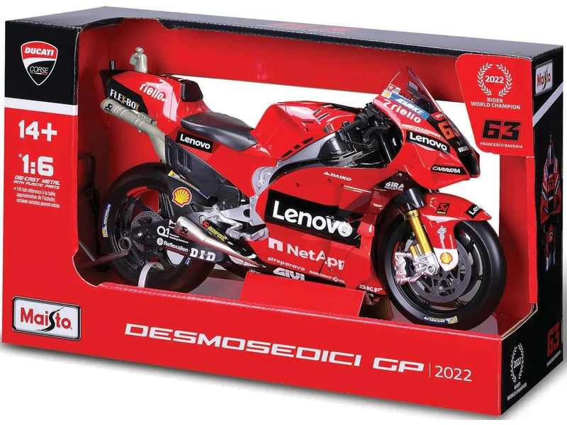 Maisto Ducati Lenovo GP 2022 1:6 #63 Bagnaia