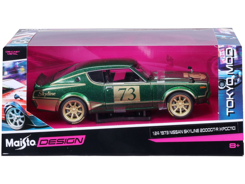 Maisto Nissan Skyline 2000GT-R (KPGC 110) 1973 Tokyo Mods 1:24 zelená