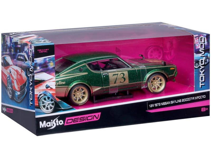 Maisto Nissan Skyline 2000GT-R (KPGC 110) 1973 Tokyo Mods 1:24 zelená