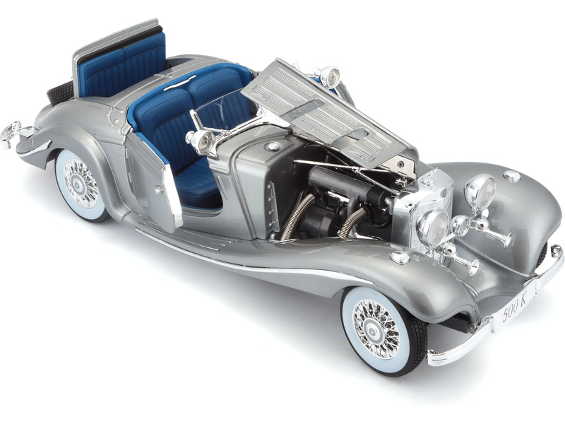 Maisto Mercedes-Benz 500 K Typ Specialroadster 1936 1:18 šedá metalíza