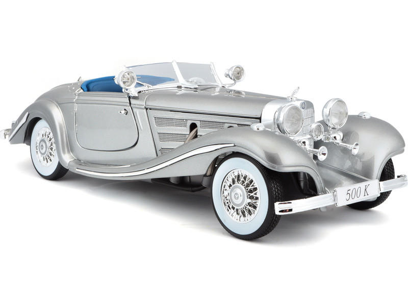 Maisto Mercedes-Benz 500 K Typ Specialroadster 1936 1:18 šedá metalíza