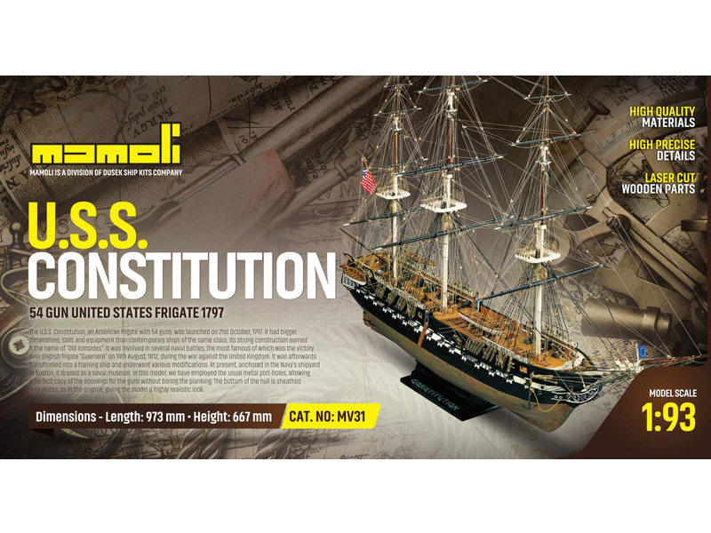 MAMOLI USS Constitution 1:93 kit