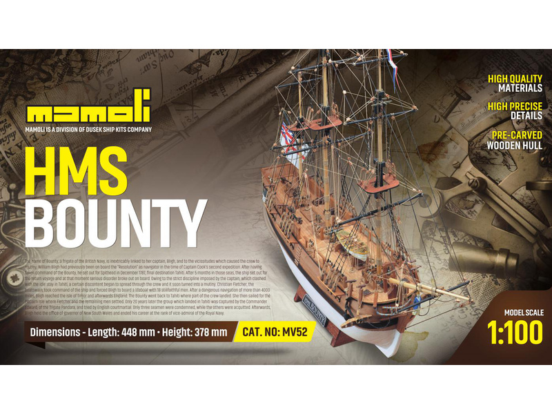 MAMOLI H.M.S. Bounty 1787 1:100 kit