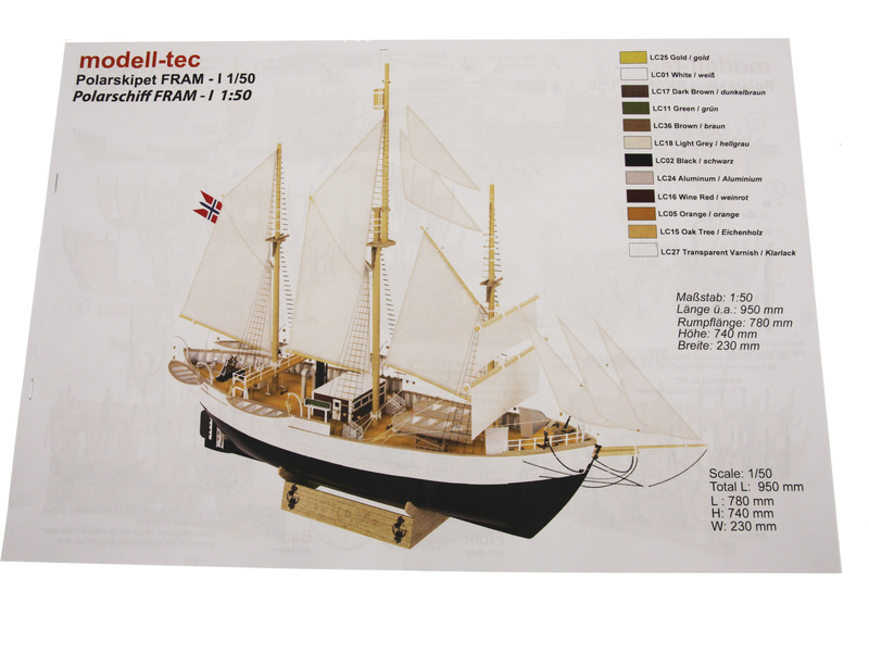 Modell-Tec Fram I. výzkumná polární loď 1:50 kit