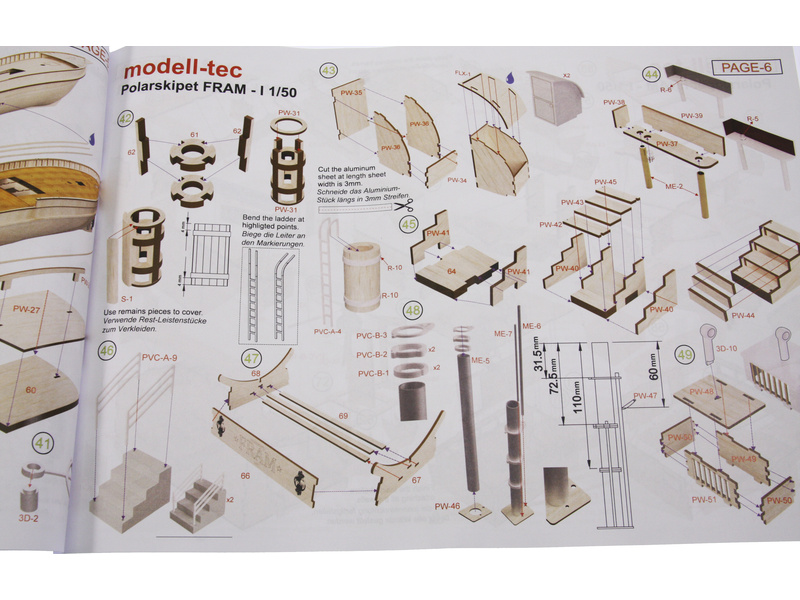 Modell-Tec Fram I. výzkumná polární loď 1:50 kit