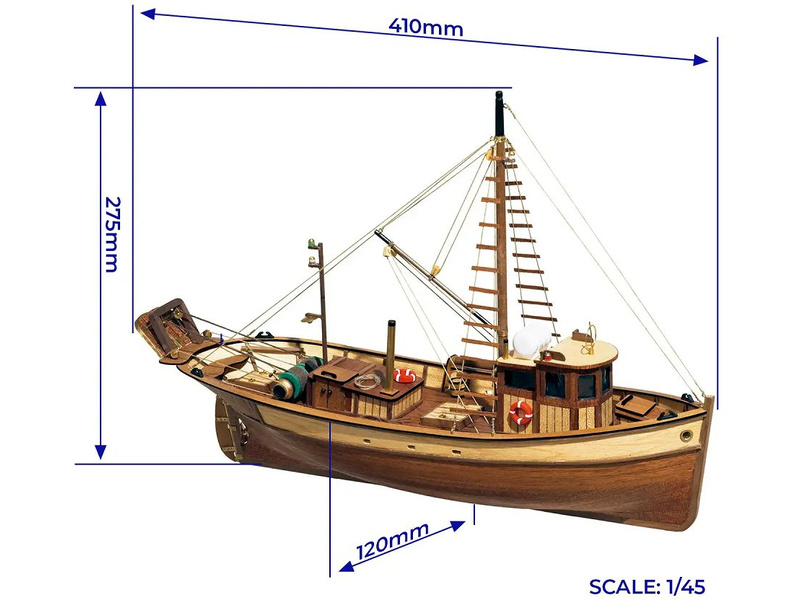 OCCRE Palamos rybářská loď 1:45 kit