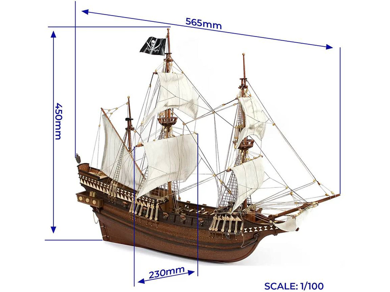 OCCRE Buccaneer pirátská loď 1:100 kit