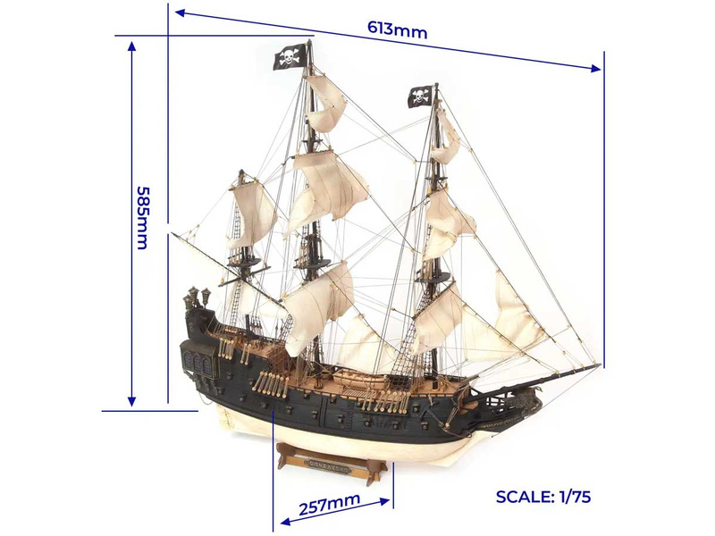 OCCRE Black Swan pirátská loď 1:75 kit
