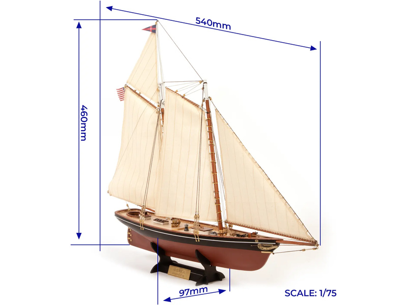 OCCRE America jachta - Americas Cup 1851 1:75