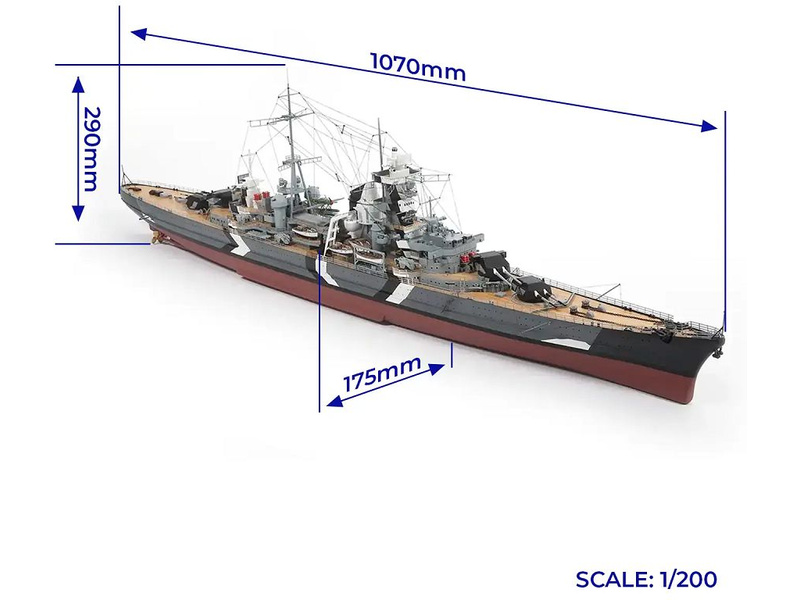 OCCRE Prinz Eugen bitevní loď 1:200 kit