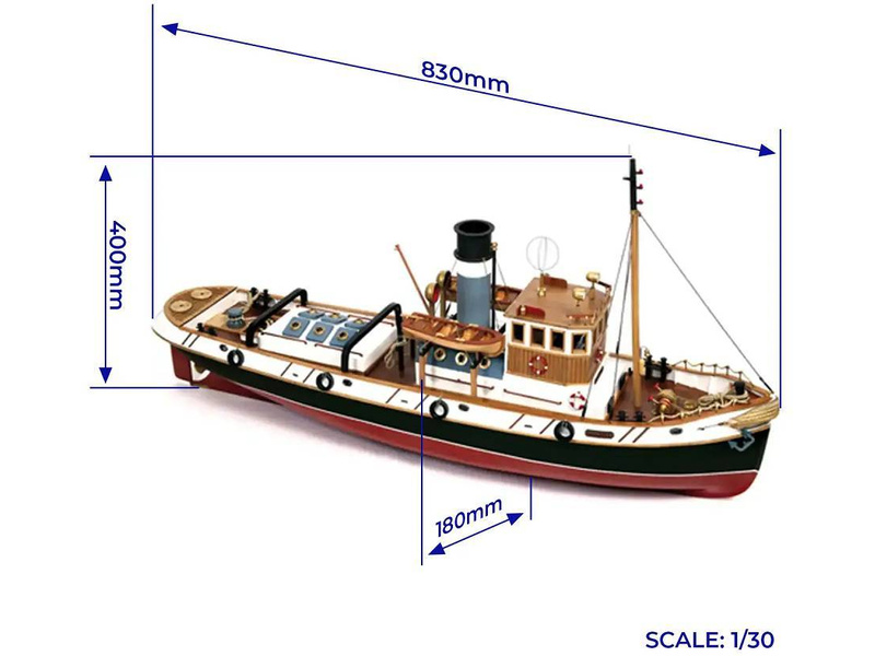 OCCRE Ulises remorkér 1:30 RC kit