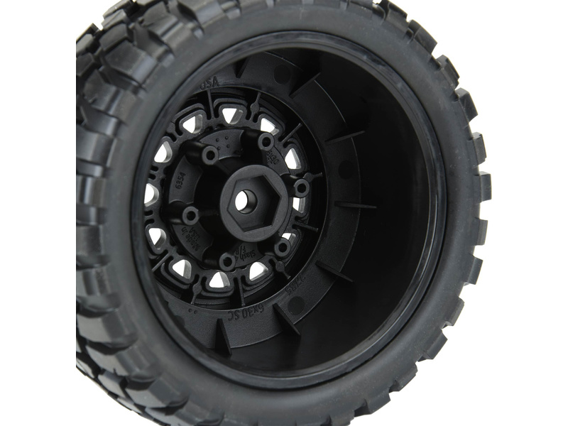 Pro-Line kolo 2.2/3.0", pneu BFG KR2 M2 SC, disk Raid H12 černý (2)